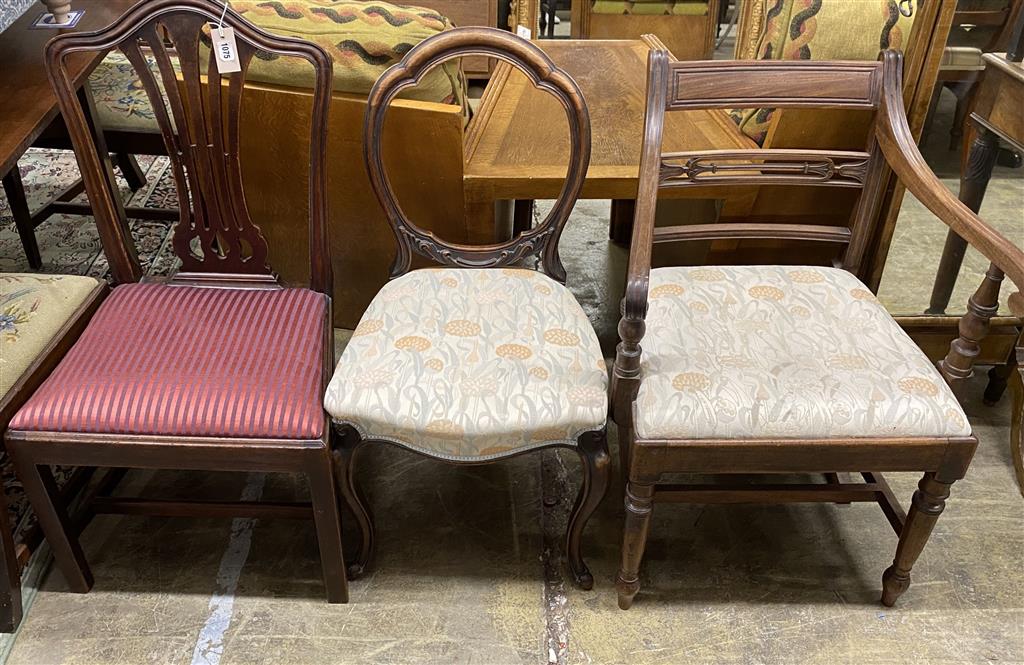 A Regency carver and two other chairs
